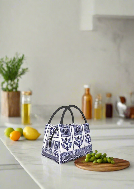 Falastin Navy Tatreez Lunch Tote