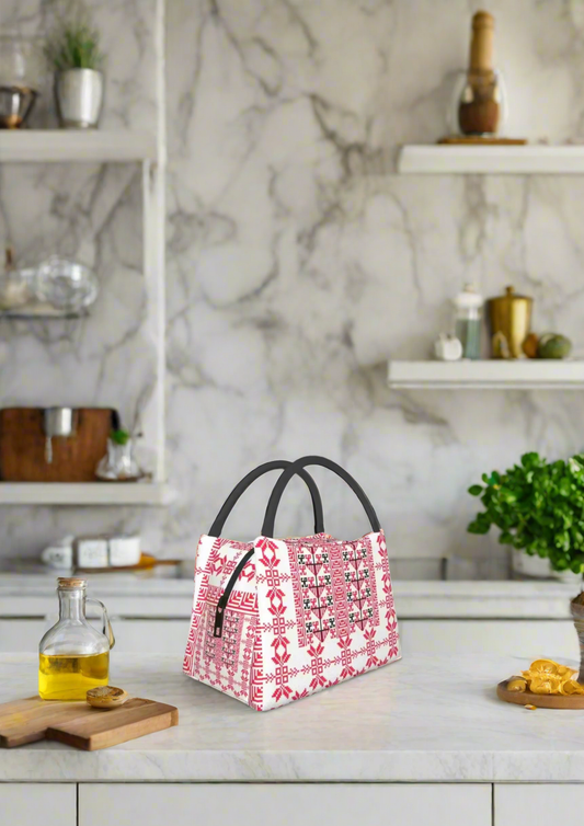 Falastin Red Tatreez Lunch Tote
